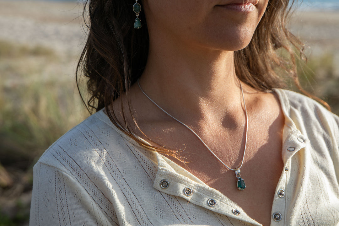 Sweet Verdelite Green Tourmaline Pendant in Claw Sterling Silver