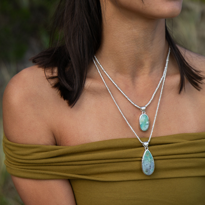 Peruvian Opal Pendant in Beaten Sterling Silver Setting