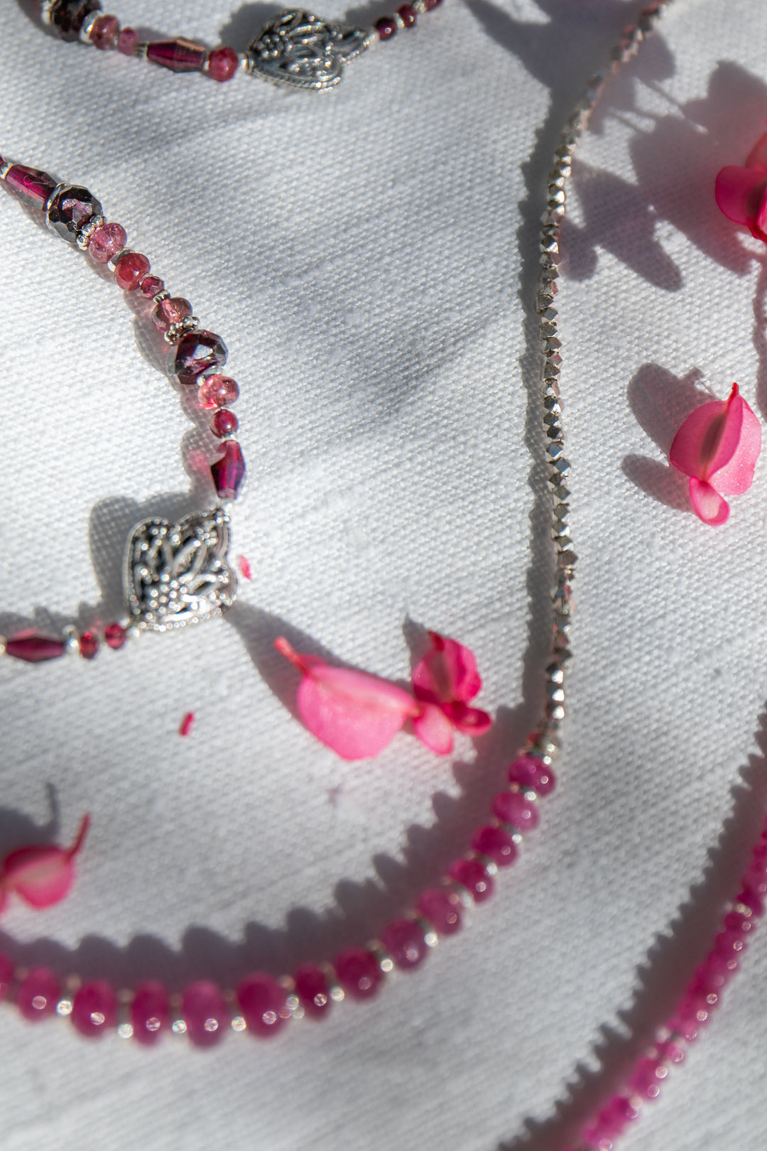 Handmade Ruby and Thai Hill Tribe Beaded Necklace