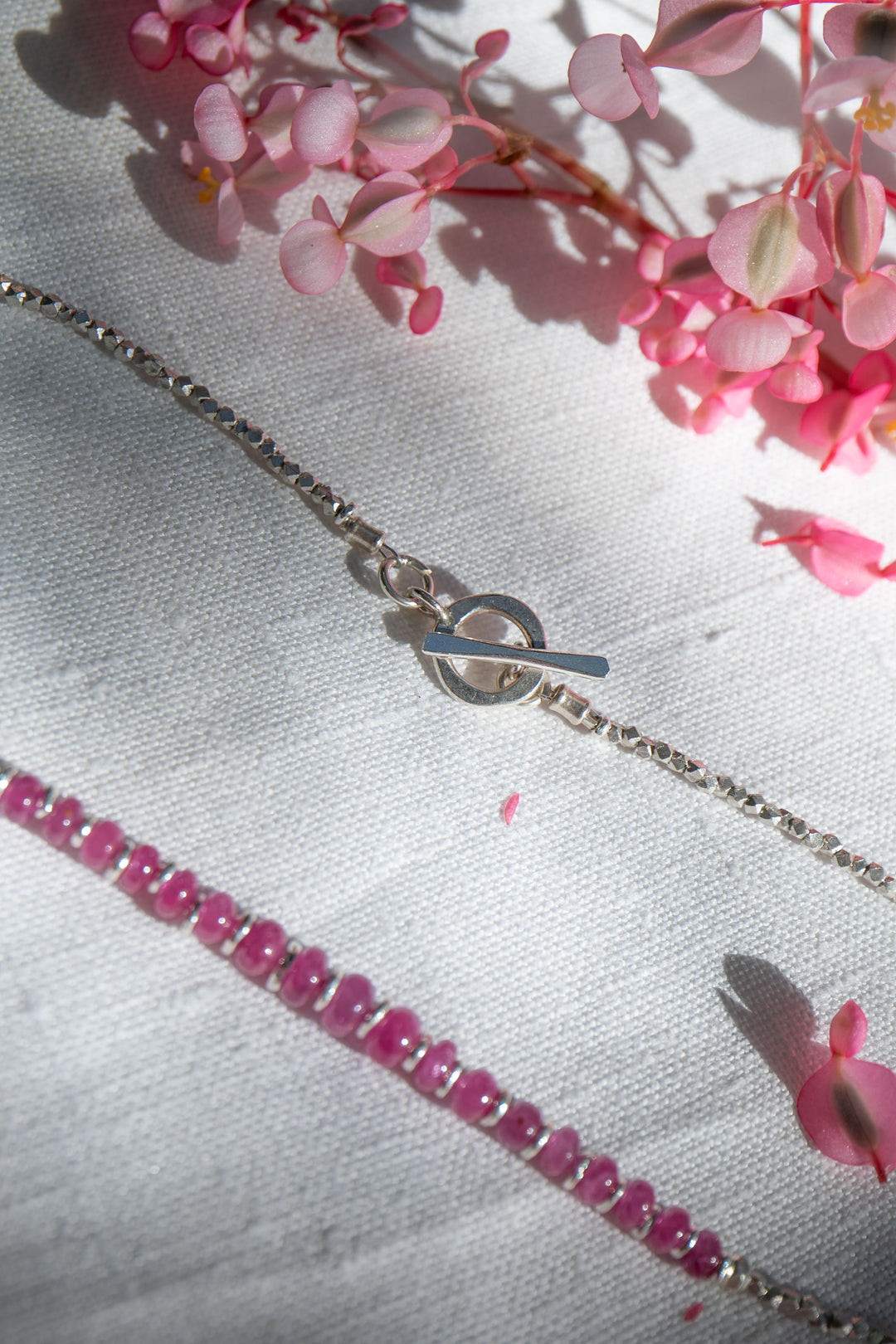Handmade Ruby and Thai Hill Tribe Beaded Necklace