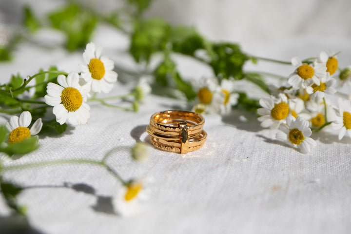 Multi Band Stack Ring in 24k Gold Plated Silver