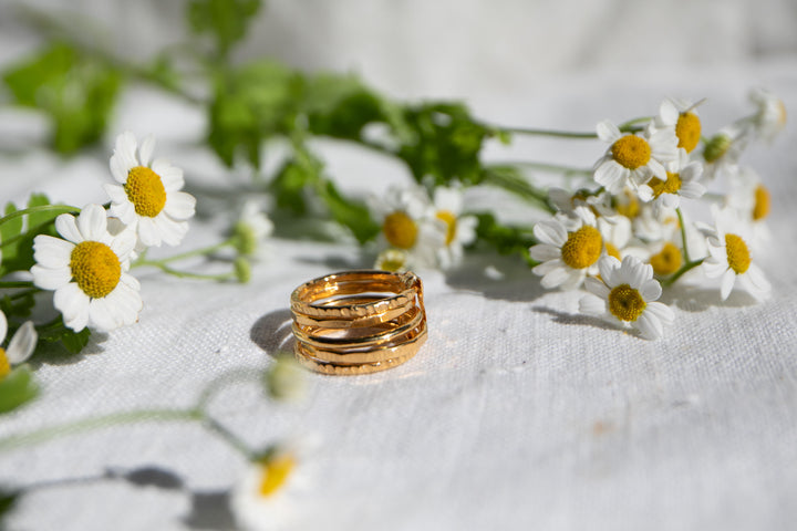 Multi Band Stack Ring in 24k Gold Plated Silver