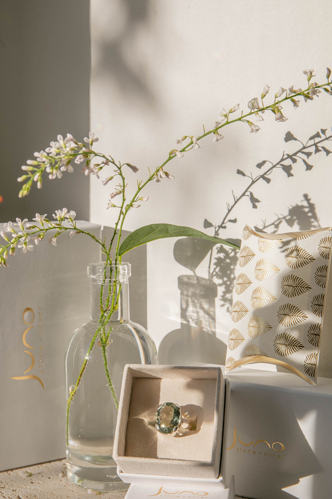 Triple Natural Raw Citrine Ring set in Textured Sterling Silver - Size 7 US