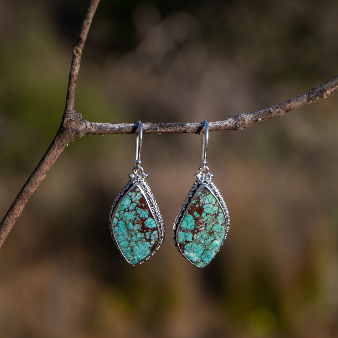 tribal-silver-turquoise-earrings