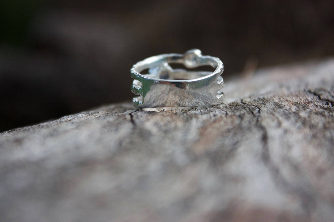 3 Band Labradorite and Rainbow Moonstone Ring set in Sterling Silver - Multiple Sizes