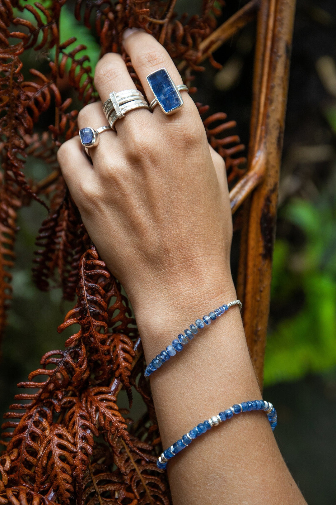 Kyanite Bracelet with Thai Hill Tribe Silver