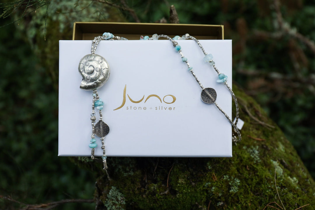 Double Garnet Bracelet with Thai Hill Tribe Silver and Om Charm