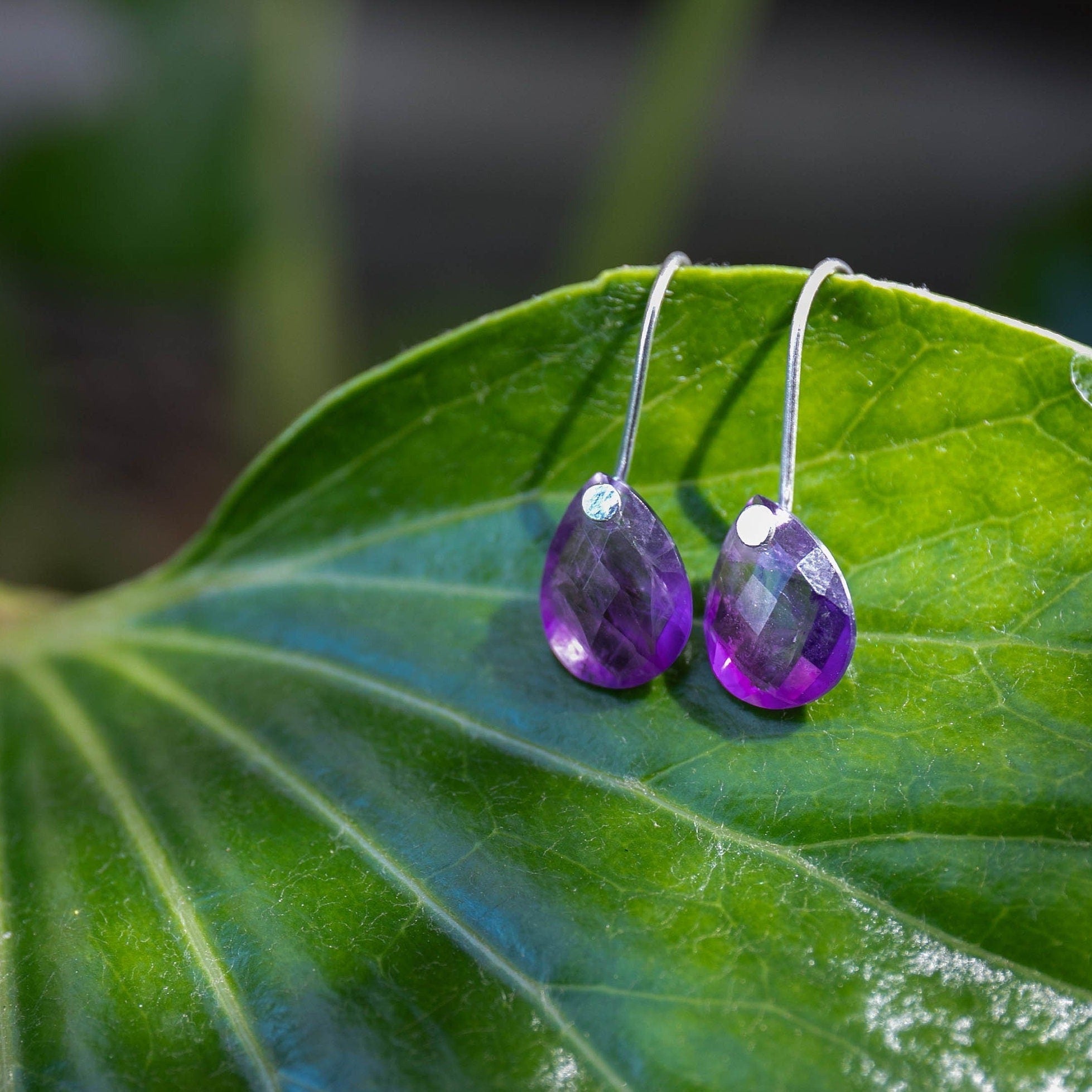 Amethyst hot sale teardrop earrings