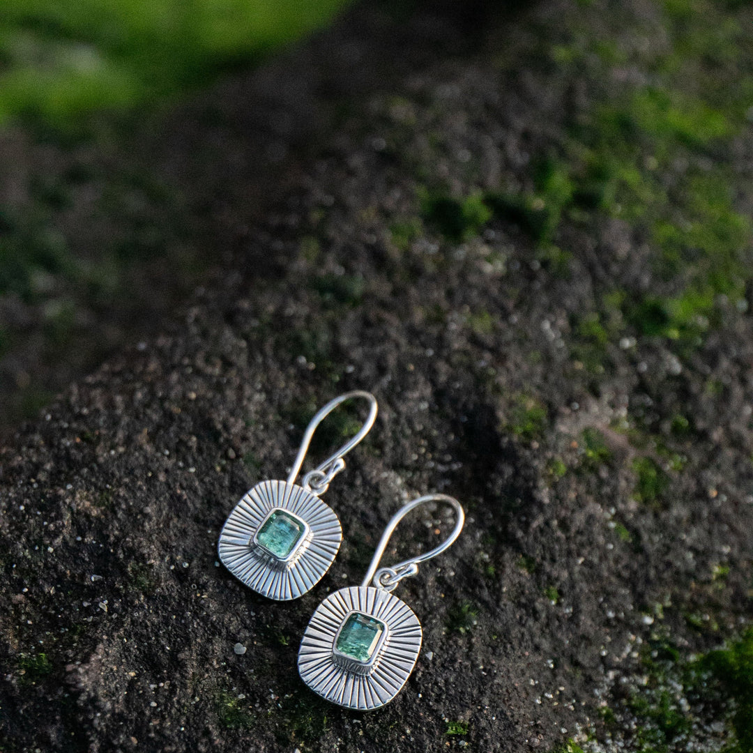 Gorgeous Indicolite or Blue Tourmaline Earrings in Sterling Silver