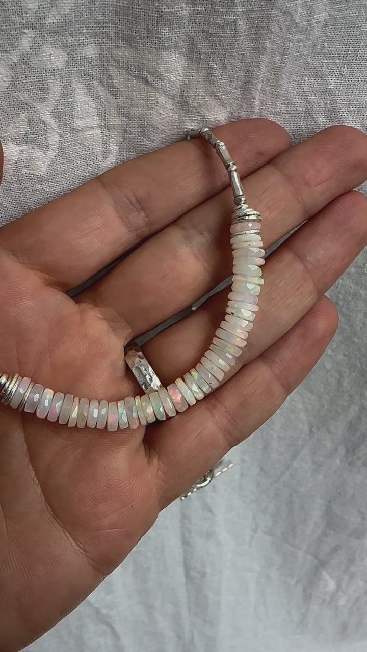 Ethiopian Opal and Thai Hill Tribe Silver Necklace