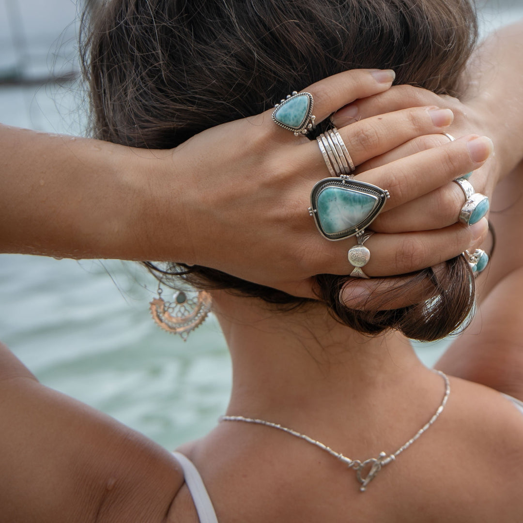 tribal-larimar-silver-ring