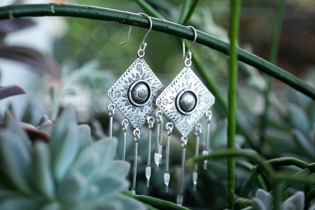 Thai Hill Tribe Silver Kite Earrings