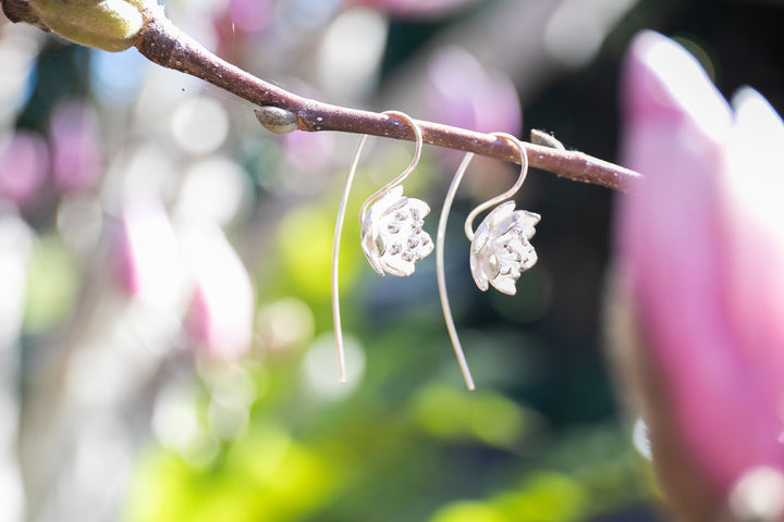 Thai Hill Tribe Silver Flower Earrings