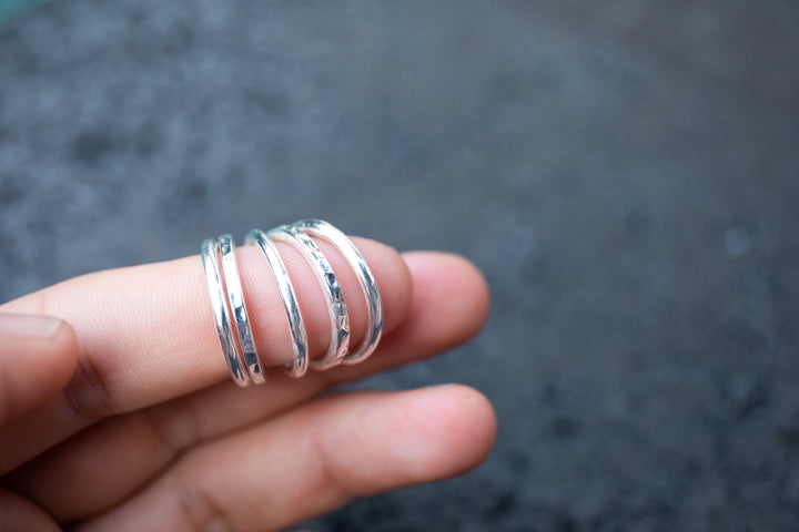 Blue Kyanite Ring in Sterling Silver Multi Band Setting - Multiple Sizes