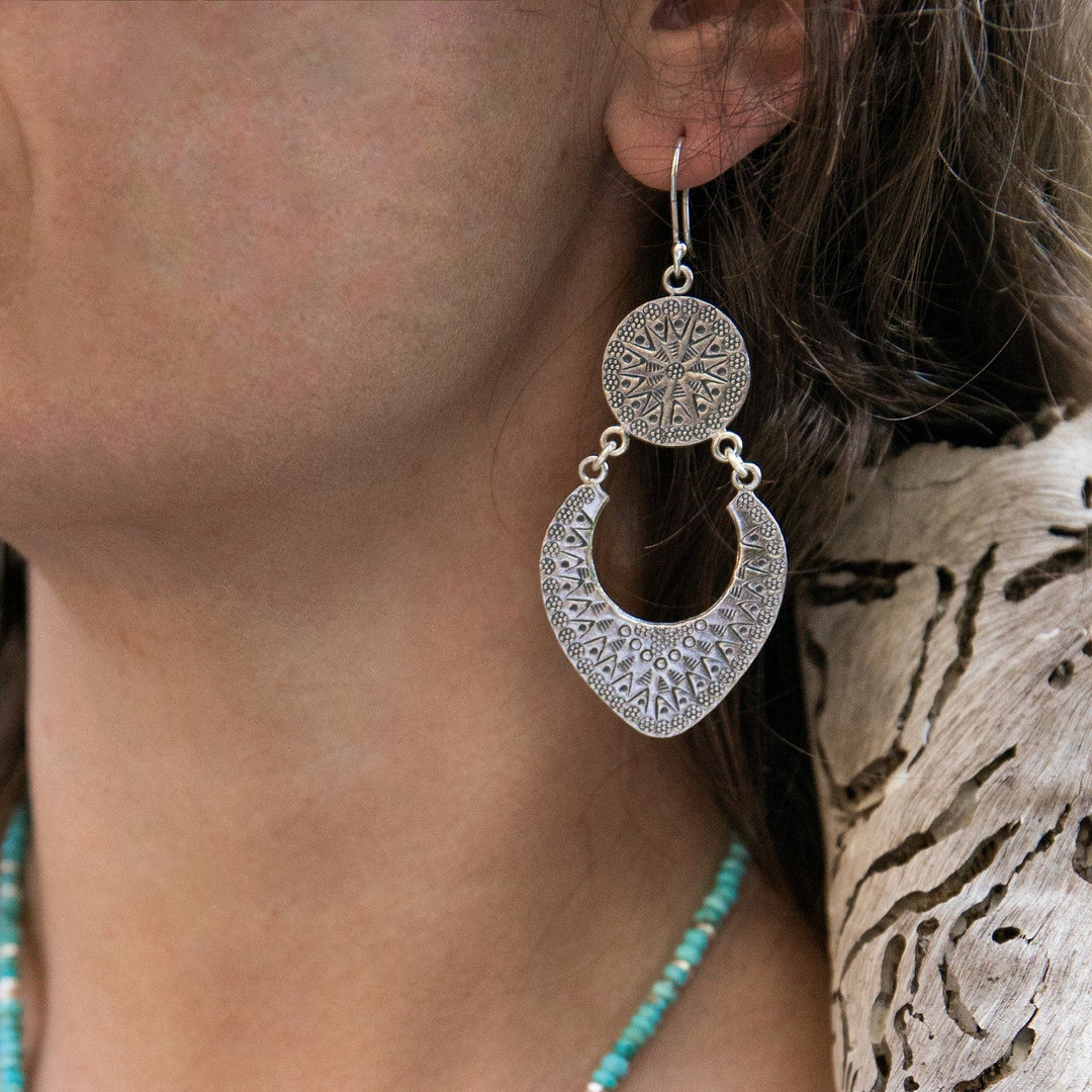 Tiered Thai Hill Tribe Silver Earrings