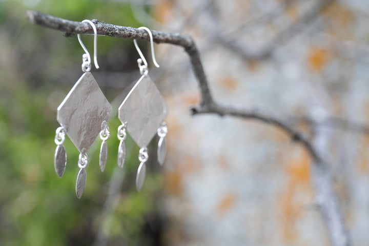 Thai Hill Tribe Silver Kite Dangle Earrings