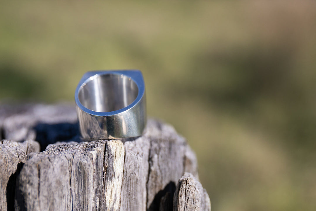 Australian Multi Blue Opal Ring set in Sterling Silver Band - Size 11 US