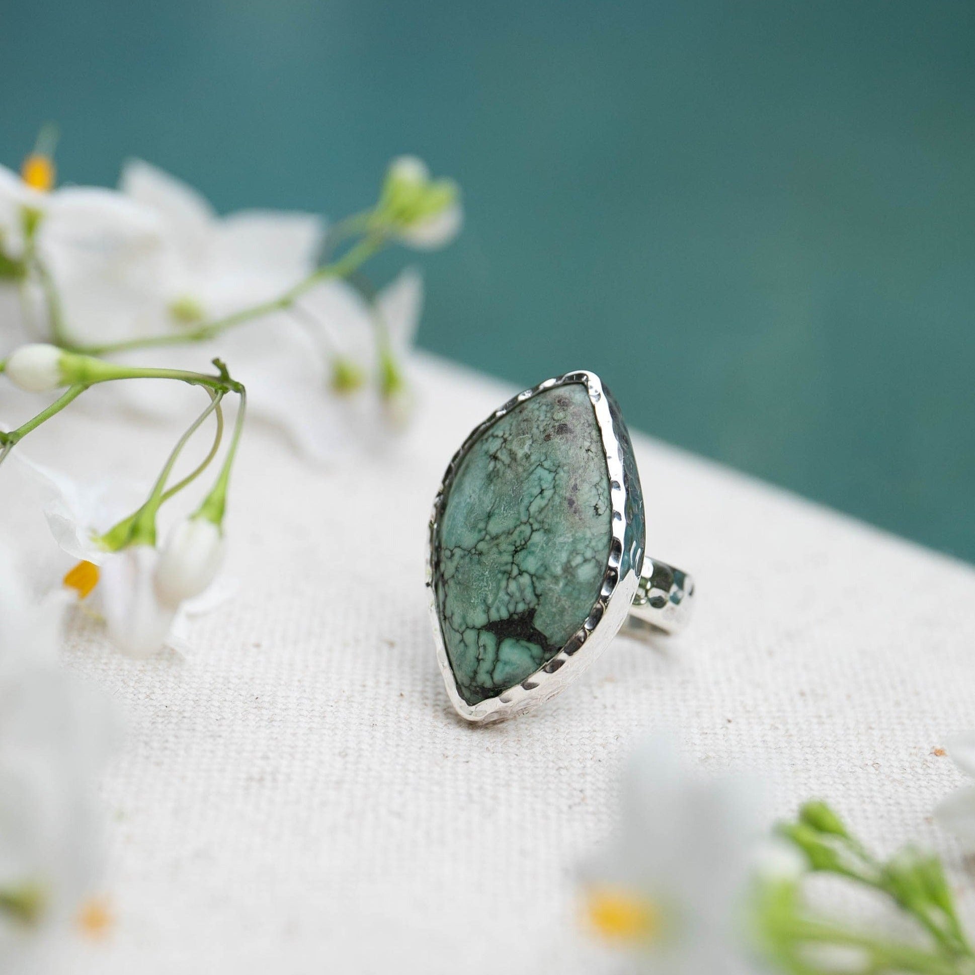 Dark green turquoise deals ring