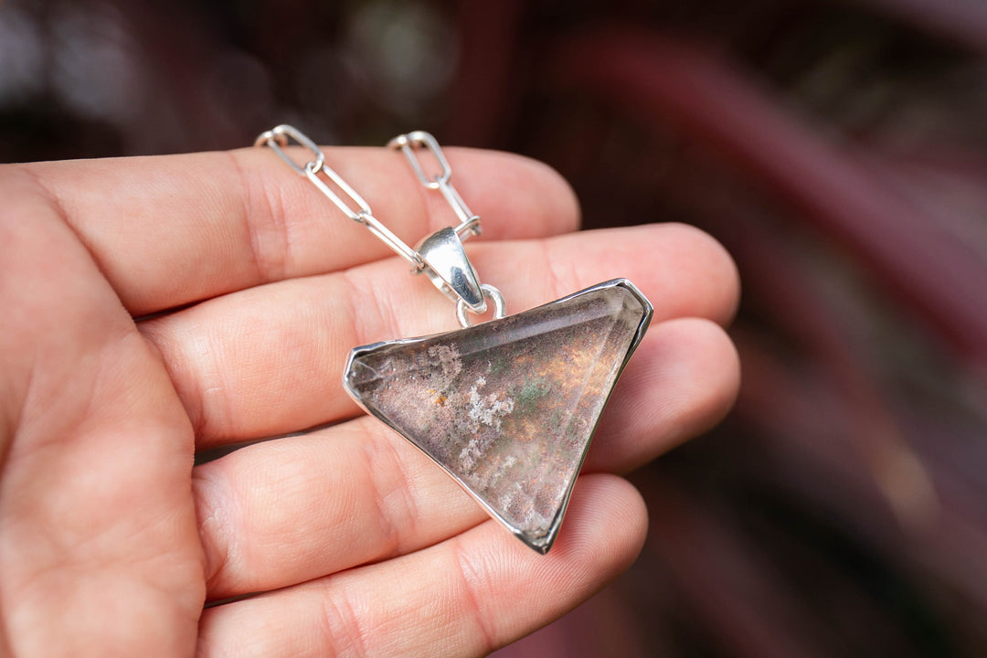 Lodolite Pendant set in Sterling Silver Setting