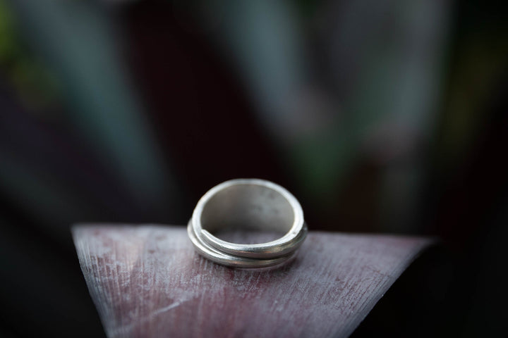 Leaf Wrap Ring in Thai Hill Tribe Silver with Adjustable Band