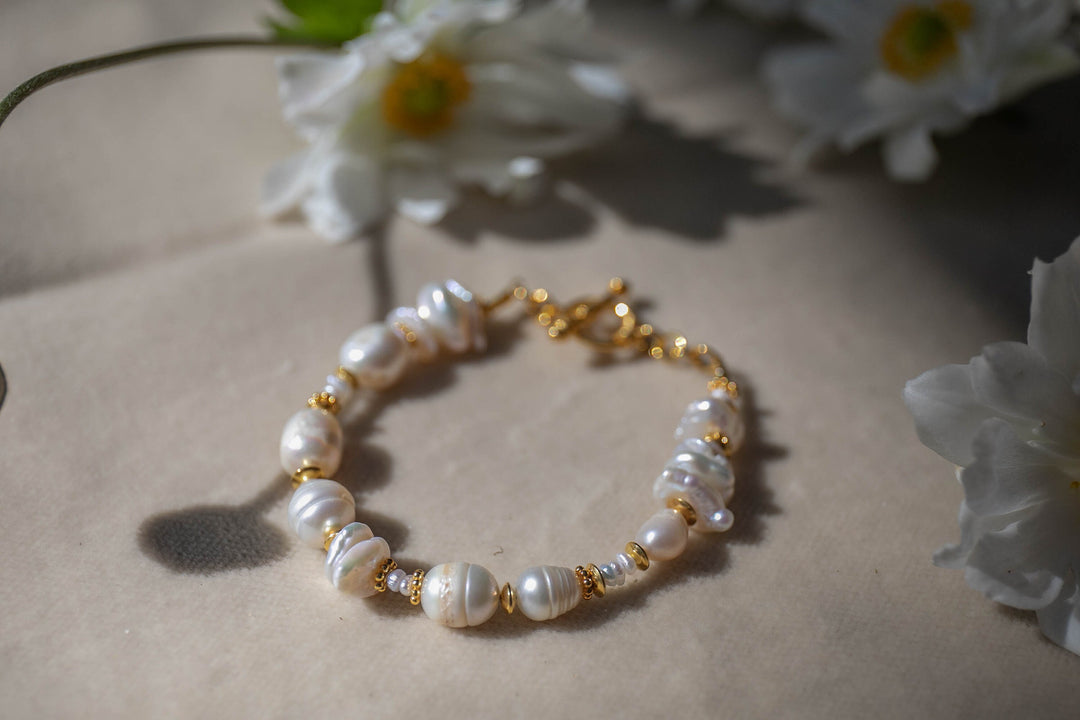 Freshwater Pearl and Gold Vermeil Beaded Bracelet